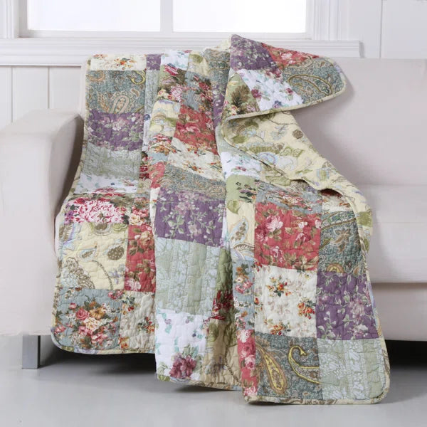 Blooming Prairie 100% Cotton Patchwork Reversible Throw