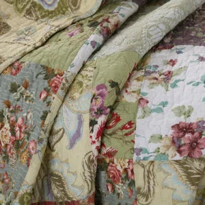 Blooming Prairie 100% Cotton Patchwork Reversible Throw