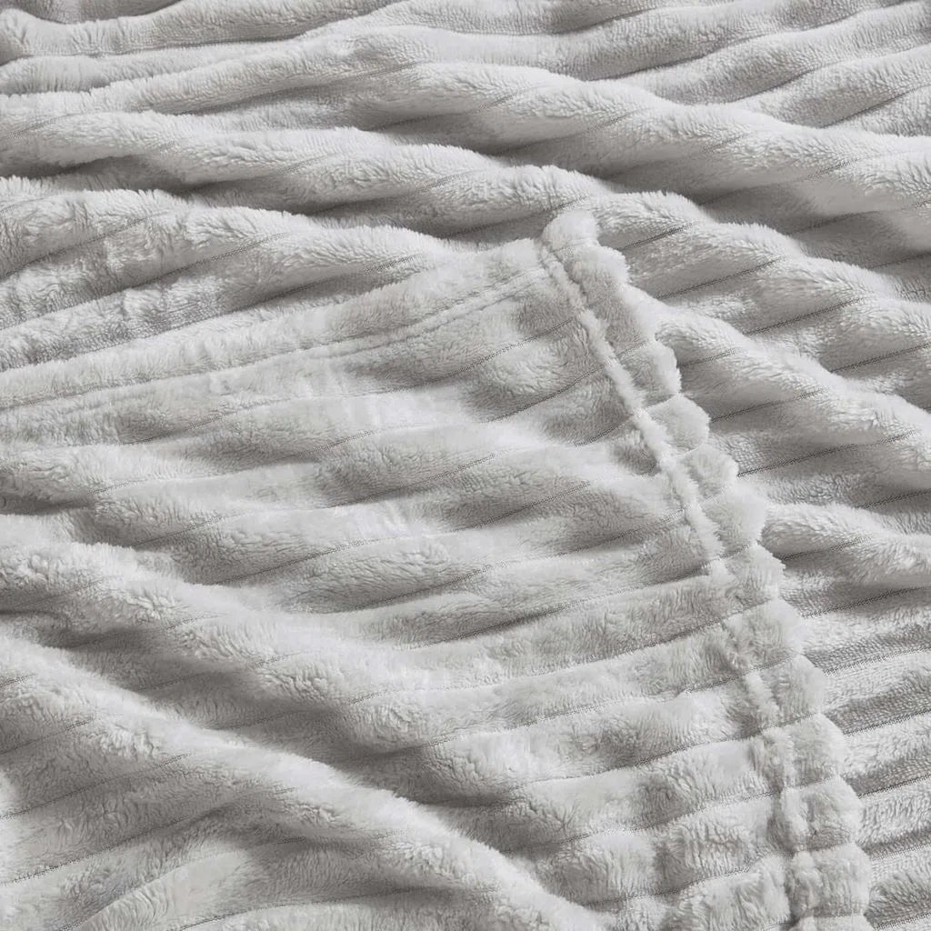 Nestl Cut Plush Cozy Throw Blanket - Fuzzy Warm Fleece Bed Blankets - Throws for Sofa, Bed, and Couch