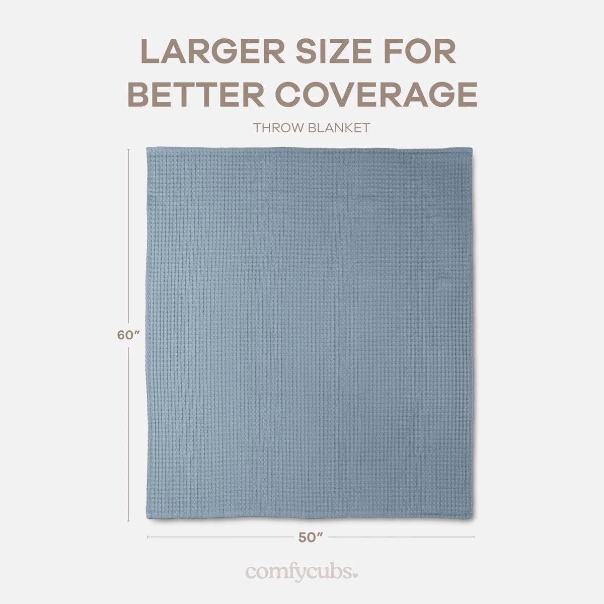 Comfy Cubs 100% Cotton Waffle Weave Throw Blanket Breathable Skin-Friendly Soft Lightweight, Textured Blanket