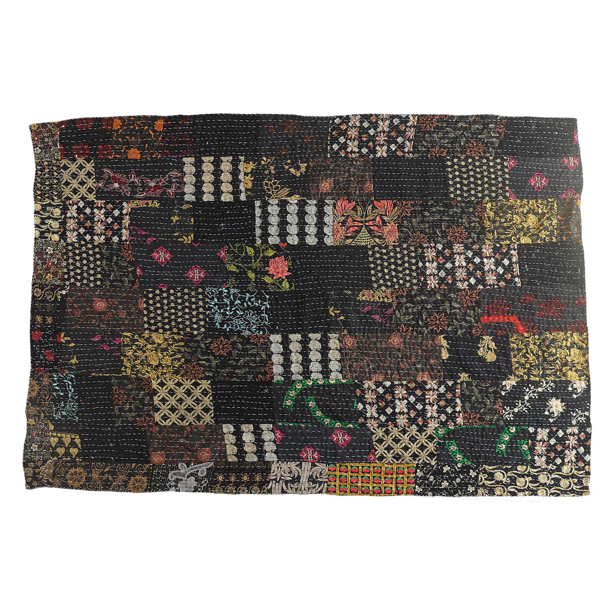 Advika Handmade Kantha Cotton Throw Blanket
